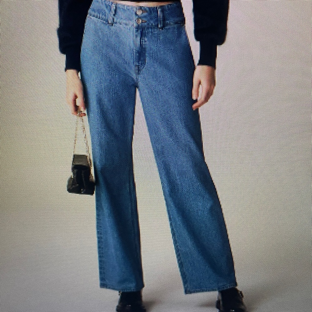 J Crew Slim Wide Jean with Stacked Buttons Hi Rise